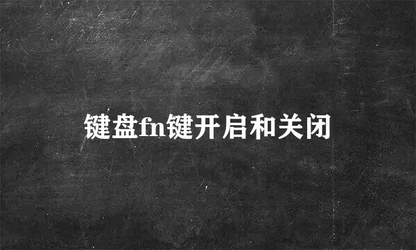 键盘fn键开启和关闭