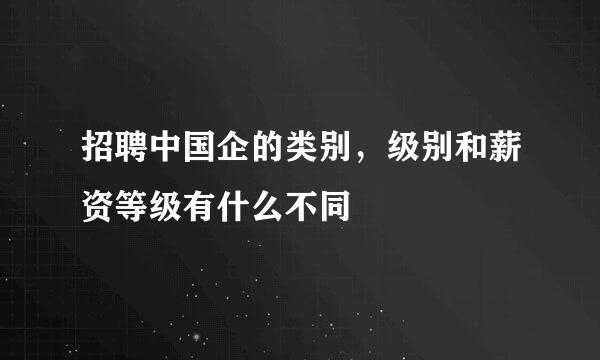 招聘中国企的类别，级别和薪资等级有什么不同