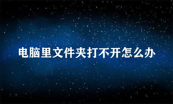 电脑里文件夹打不开怎么办