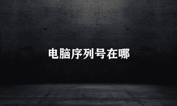 电脑序列号在哪