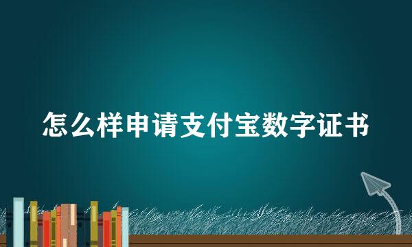 怎么样申请支付宝数字证书