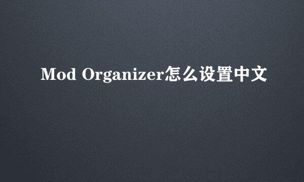 Mod Organizer怎么设置中文