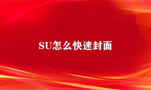 SU怎么快速封面