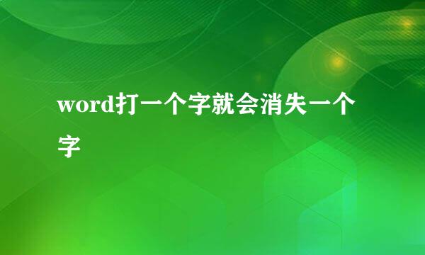 word打一个字就会消失一个字