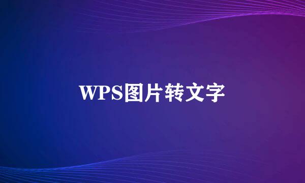 WPS图片转文字