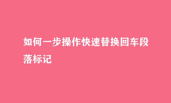 如何一步操作快速替换回车段落标记