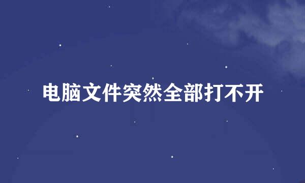 电脑文件突然全部打不开