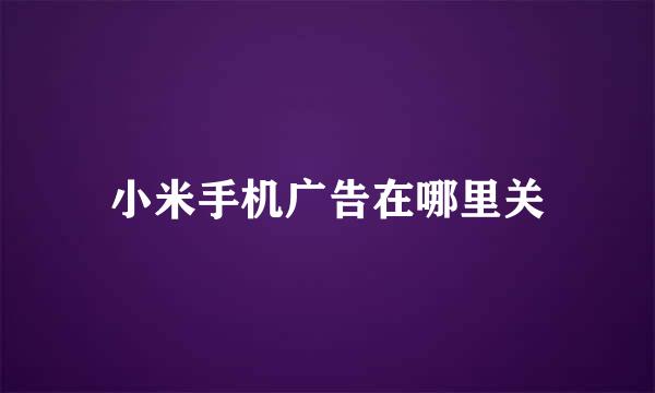 小米手机广告在哪里关