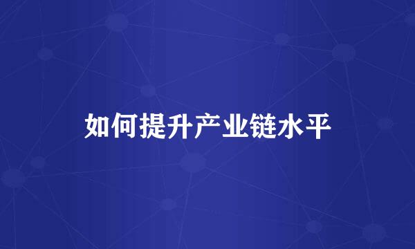如何提升产业链水平