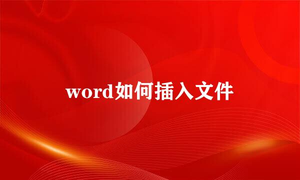 word如何插入文件