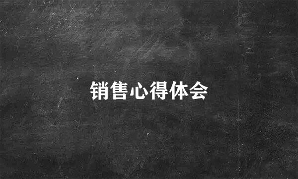 销售心得体会