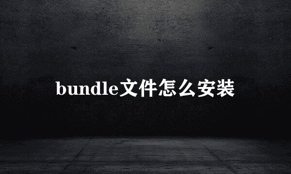 bundle文件怎么安装