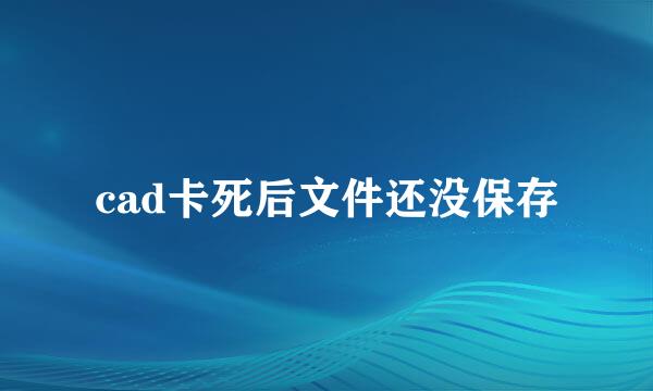 cad卡死后文件还没保存