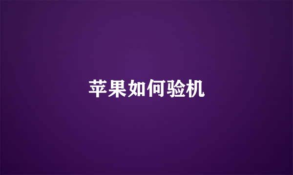 苹果如何验机