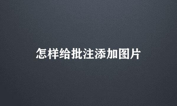 怎样给批注添加图片
