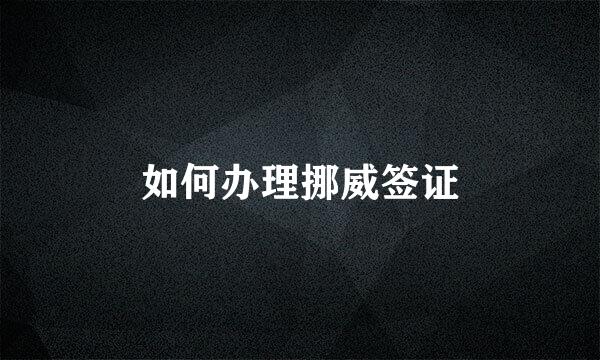 如何办理挪威签证
