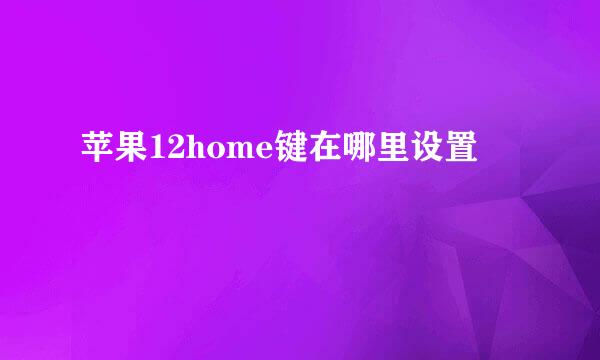 苹果12home键在哪里设置