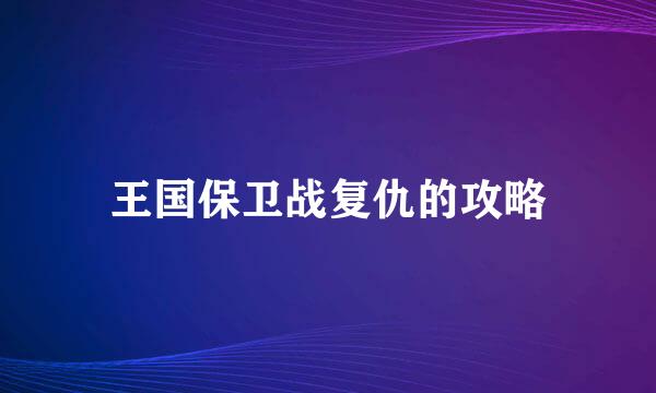 王国保卫战复仇的攻略