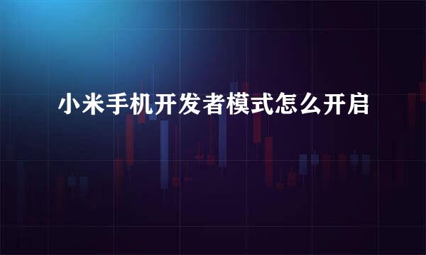 小米手机开发者模式怎么开启