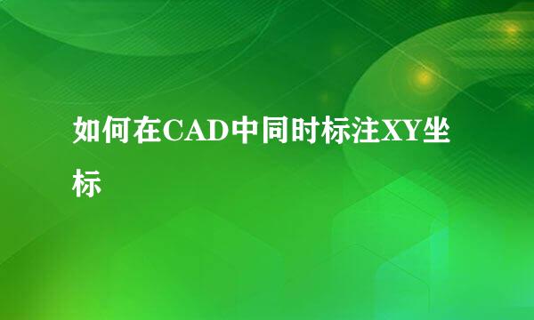 如何在CAD中同时标注XY坐标