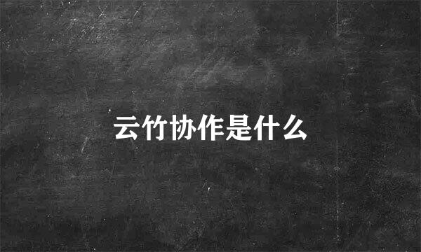 云竹协作是什么