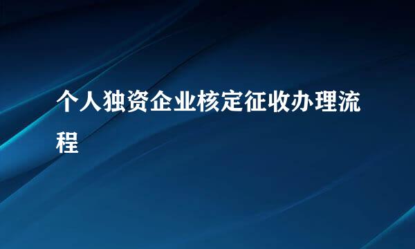 个人独资企业核定征收办理流程