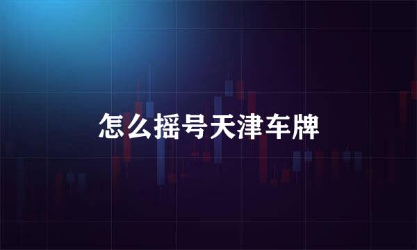 怎么摇号天津车牌