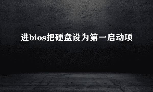 进bios把硬盘设为第一启动项
