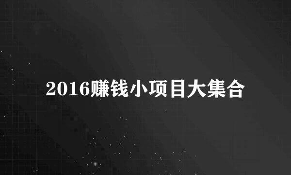 2016赚钱小项目大集合