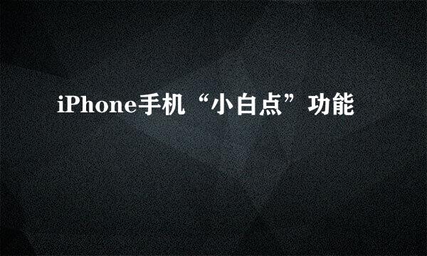 iPhone手机“小白点”功能