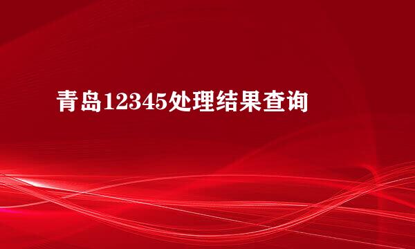 青岛12345处理结果查询