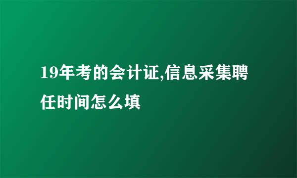 19年考的会计证,信息采集聘任时间怎么填