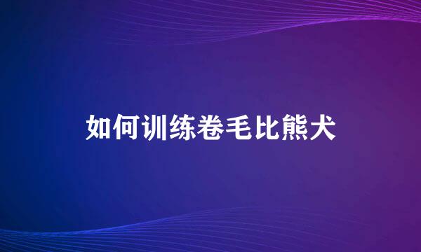 如何训练卷毛比熊犬