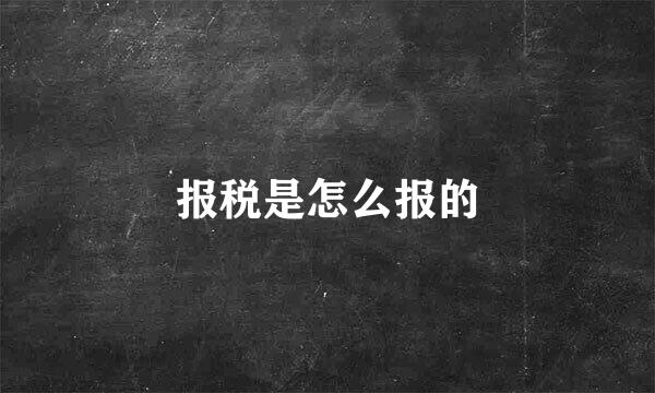 报税是怎么报的