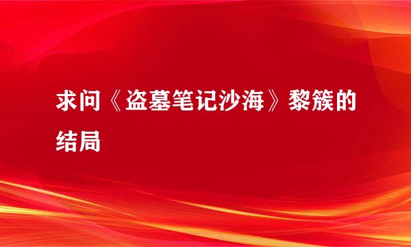 求问《盗墓笔记沙海》黎簇的结局
