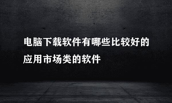 电脑下载软件有哪些比较好的应用市场类的软件