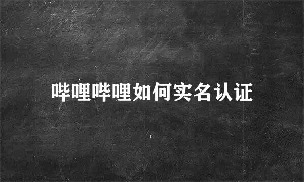 哔哩哔哩如何实名认证