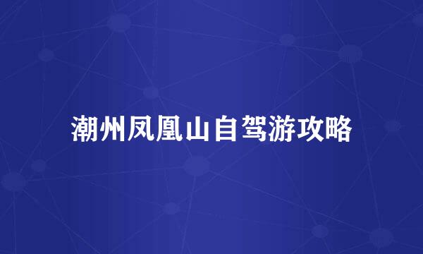 潮州凤凰山自驾游攻略