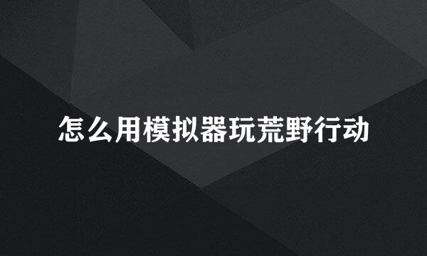 怎么用模拟器玩荒野行动