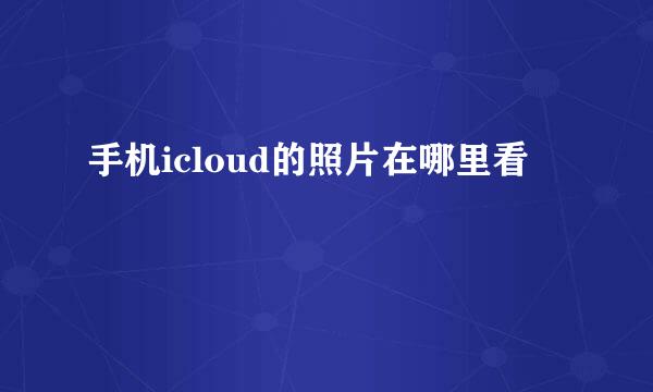 手机icloud的照片在哪里看