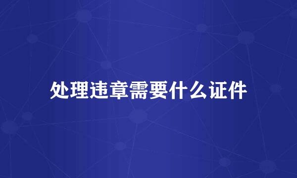 处理违章需要什么证件