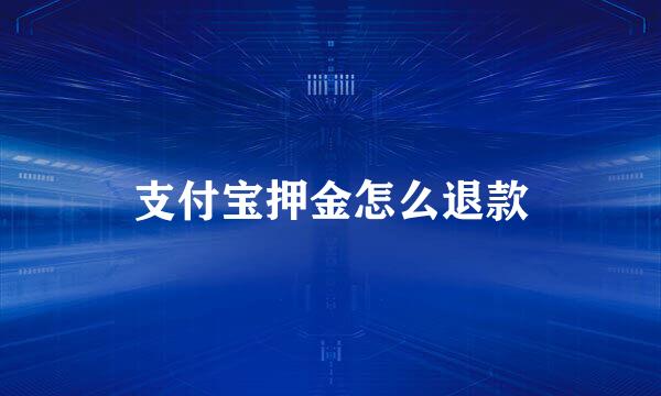 支付宝押金怎么退款