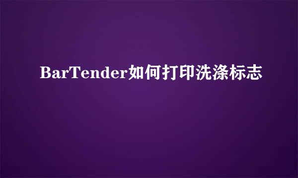 BarTender如何打印洗涤标志