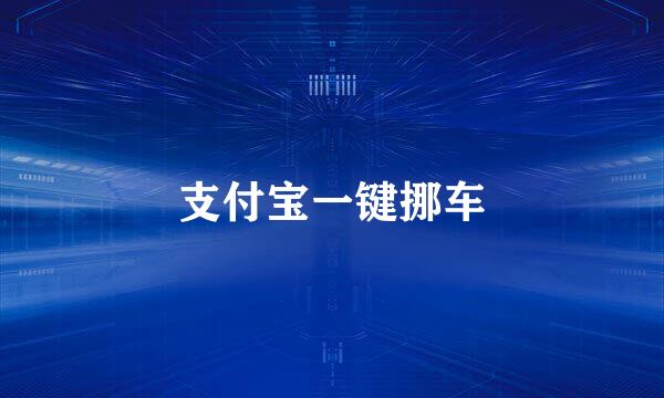 支付宝一键挪车
