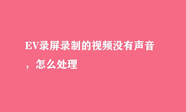 EV录屏录制的视频没有声音，怎么处理