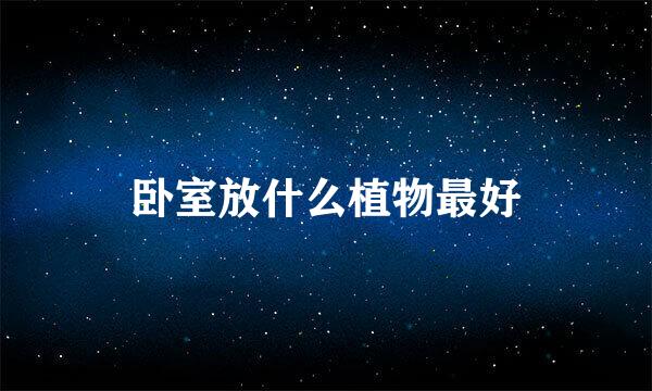 卧室放什么植物最好