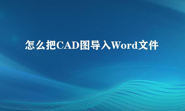 怎么把CAD图导入Word文件