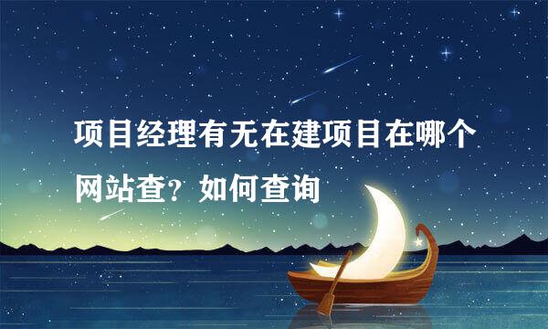 项目经理有无在建项目在哪个网站查？如何查询