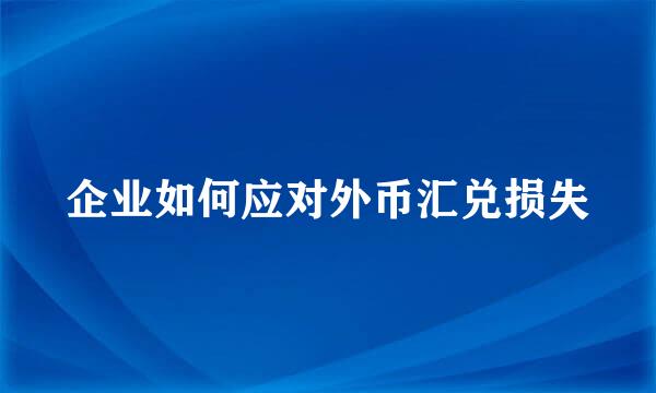 企业如何应对外币汇兑损失