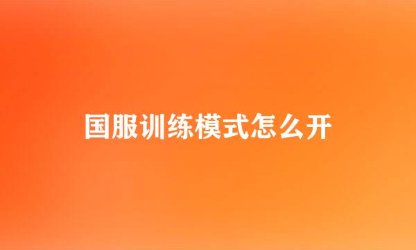 国服训练模式怎么开